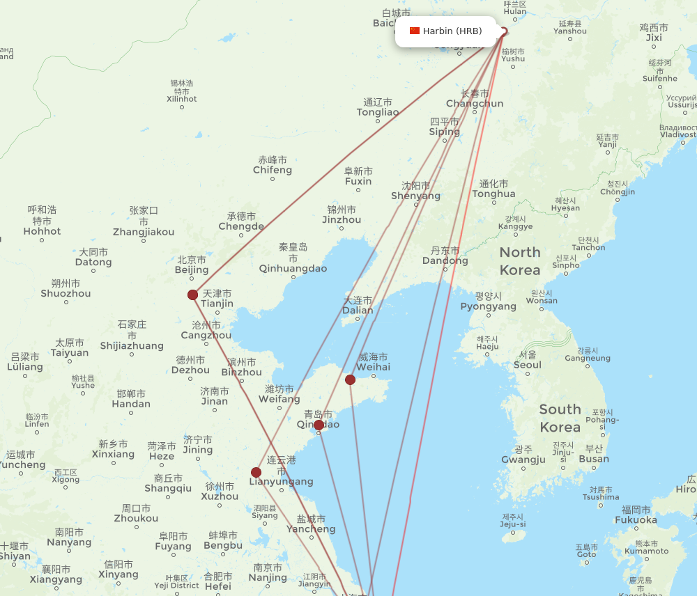 HRB to HSN flights and routes map