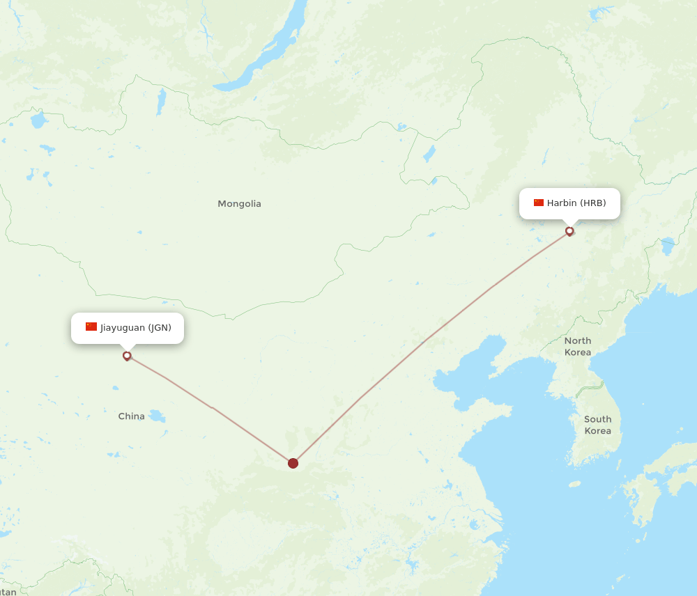 HRB-JGN flight routes
