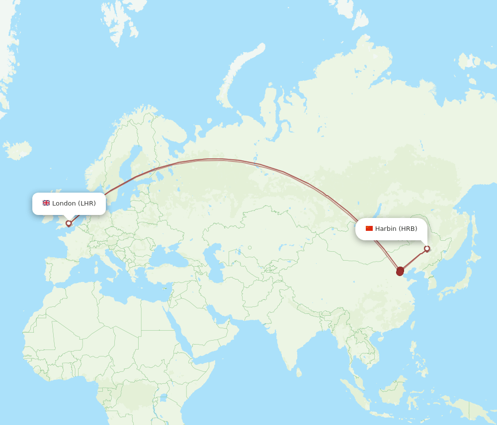 HRB-LHR flight routes