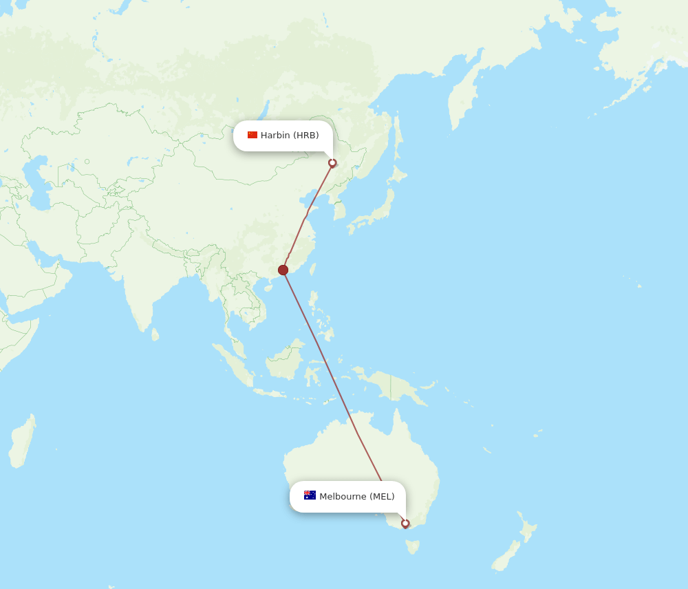 HRB to MEL flights and routes map