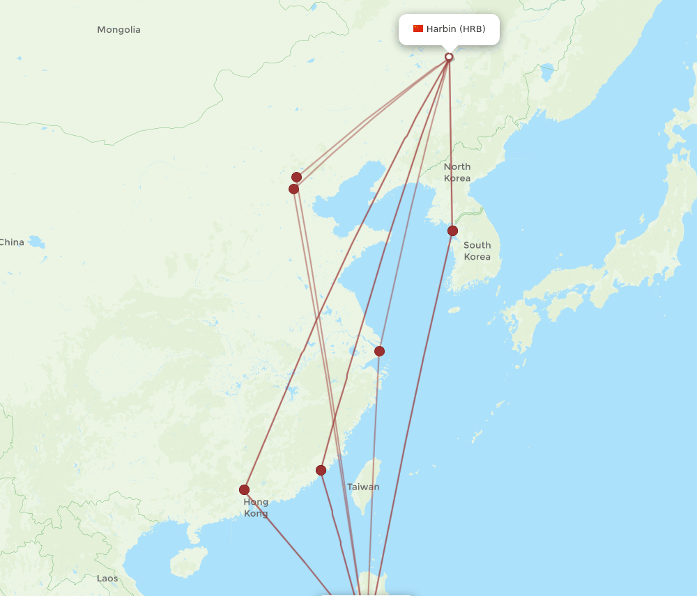 HRB to MNL flights and routes map