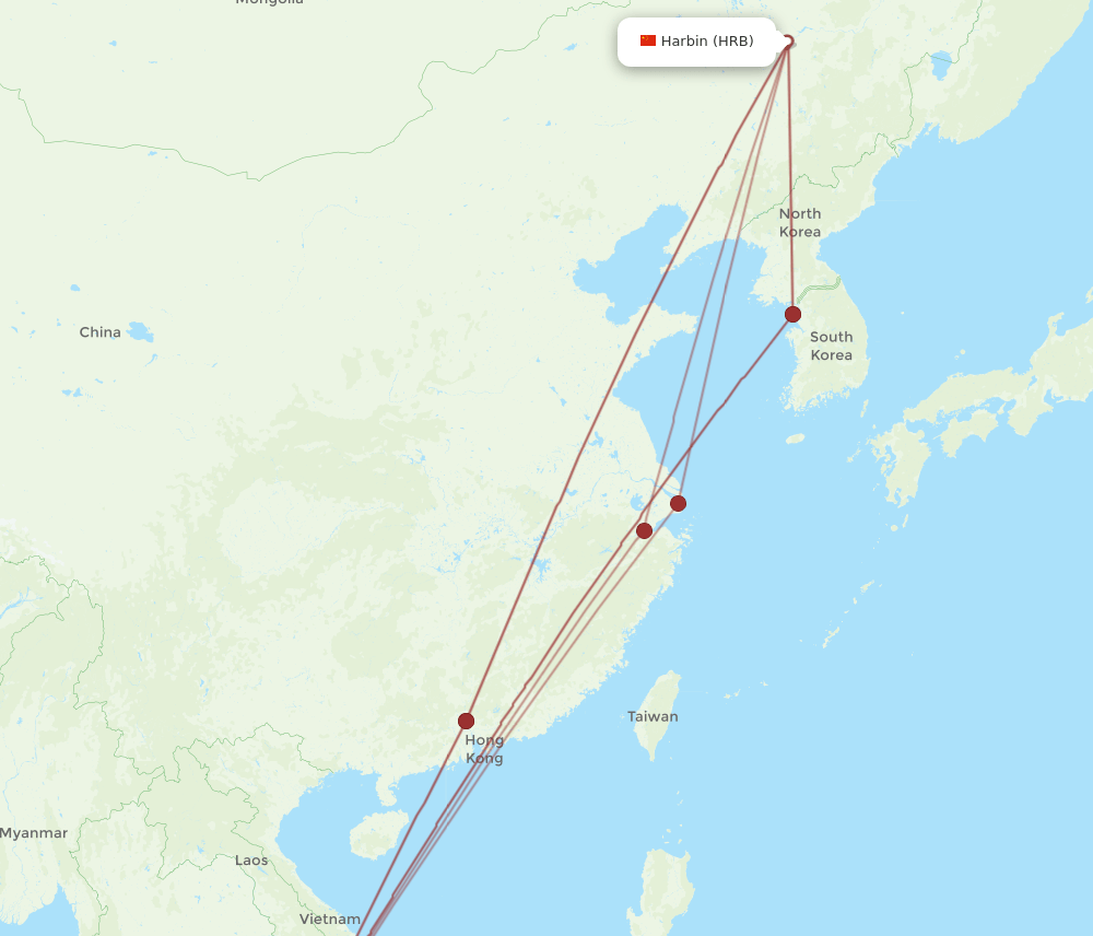 HRB-SGN flight routes