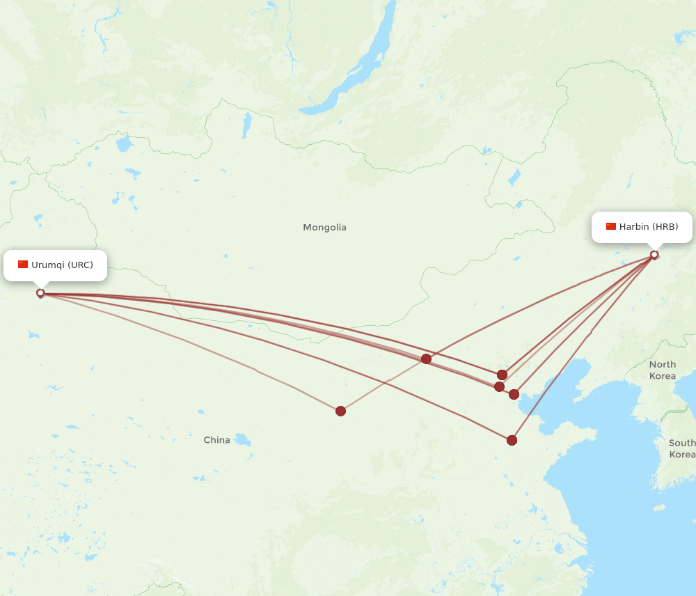 HRB-URC flight routes