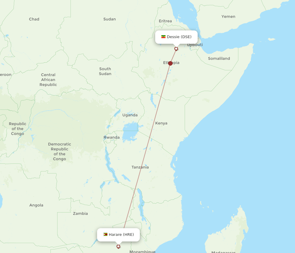 HRE-DSE flight routes