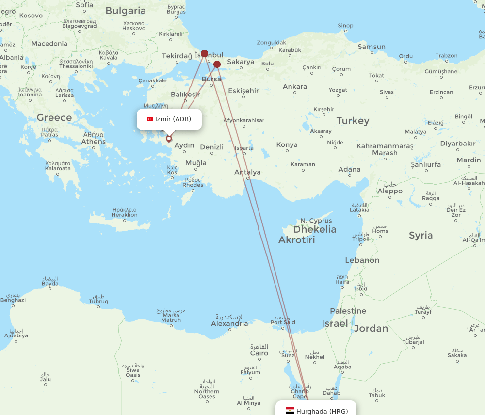 HRG-ADB flight routes