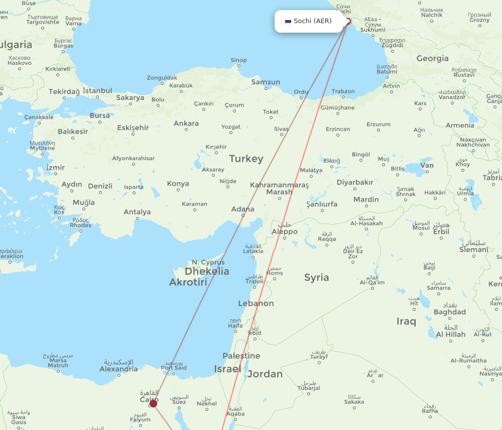 HRG to AER flights and routes map