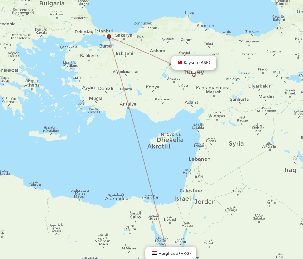 HRG-ASR flight routes