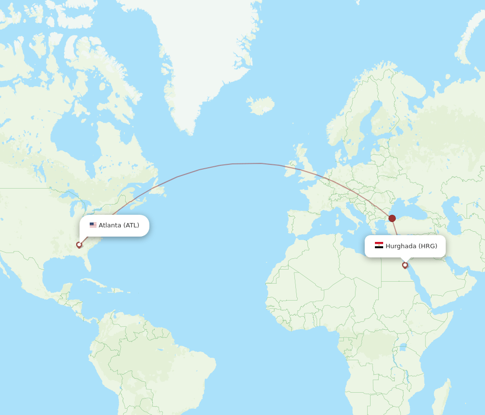 HRG-ATL flight routes