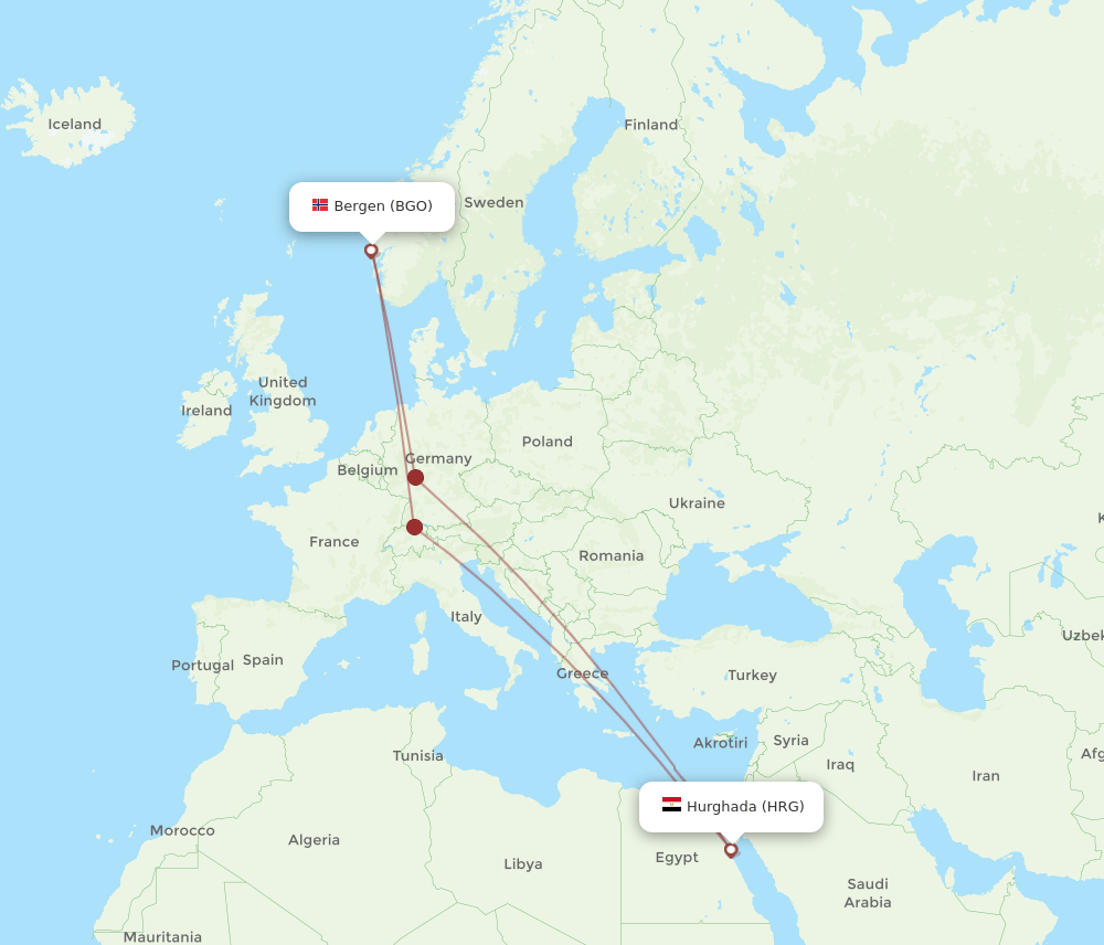 HRG-BGO flight routes
