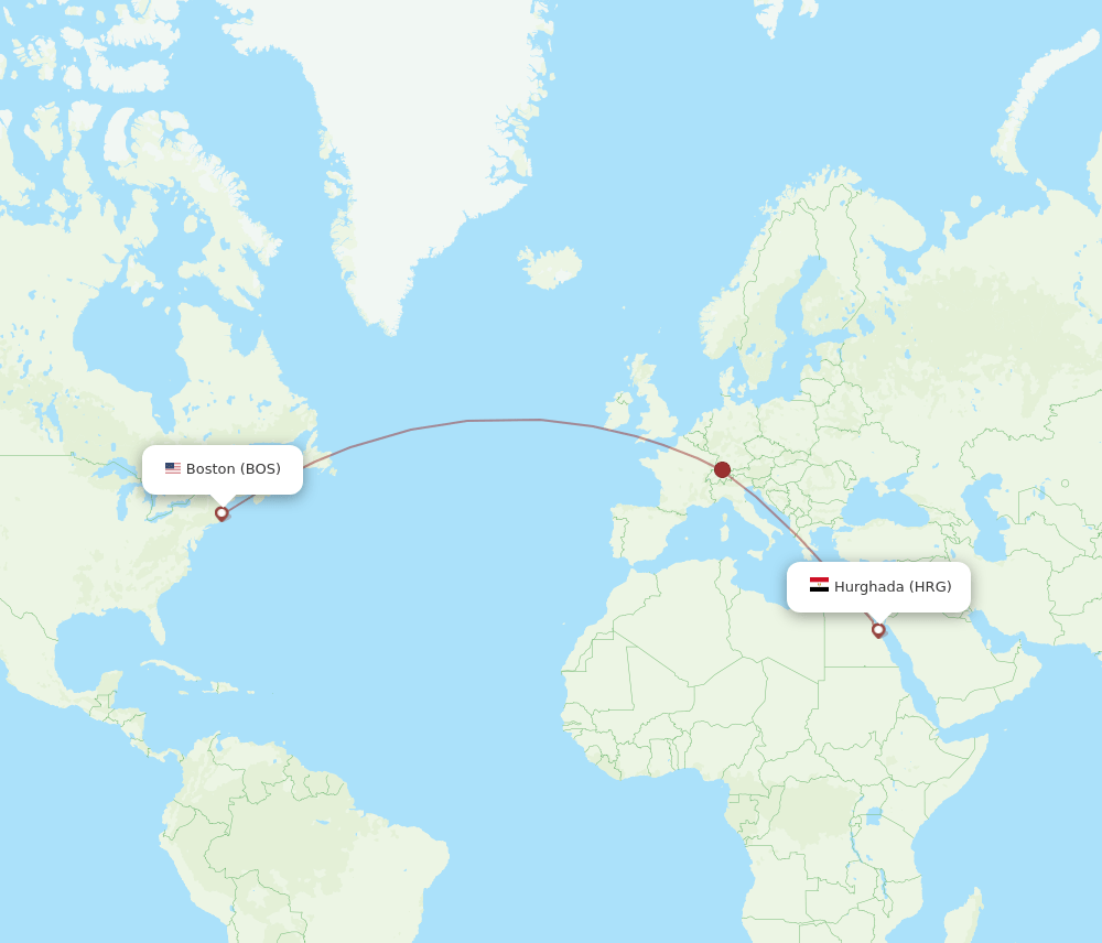 HRG-BOS flight routes