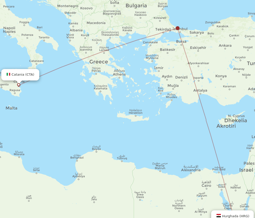 HRG-CTA flight routes