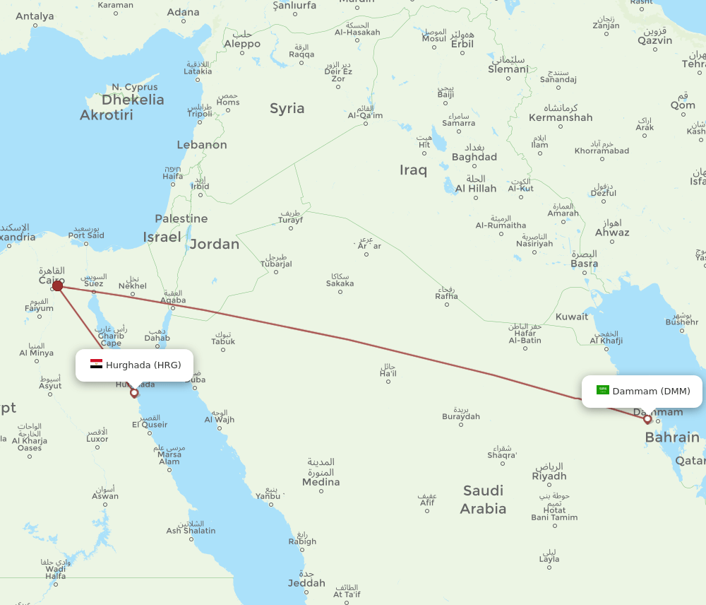 HRG-DMM flight routes