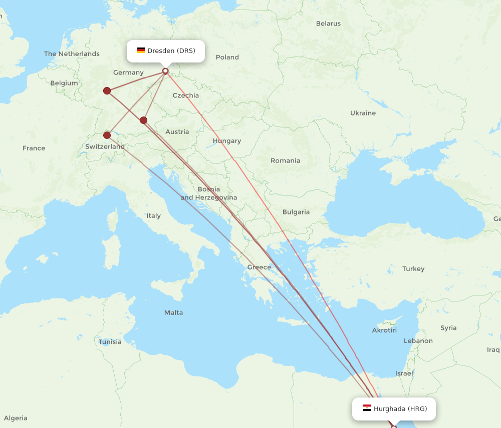 HRG-DRS flight routes