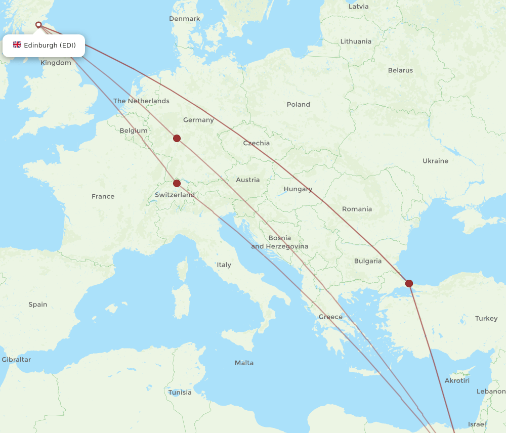 HRG-EDI flight routes