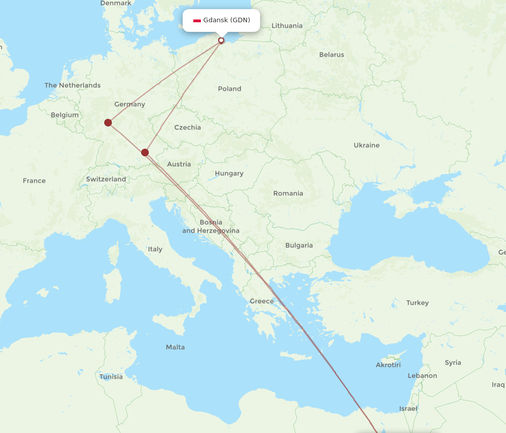 HRG-GDN flight routes