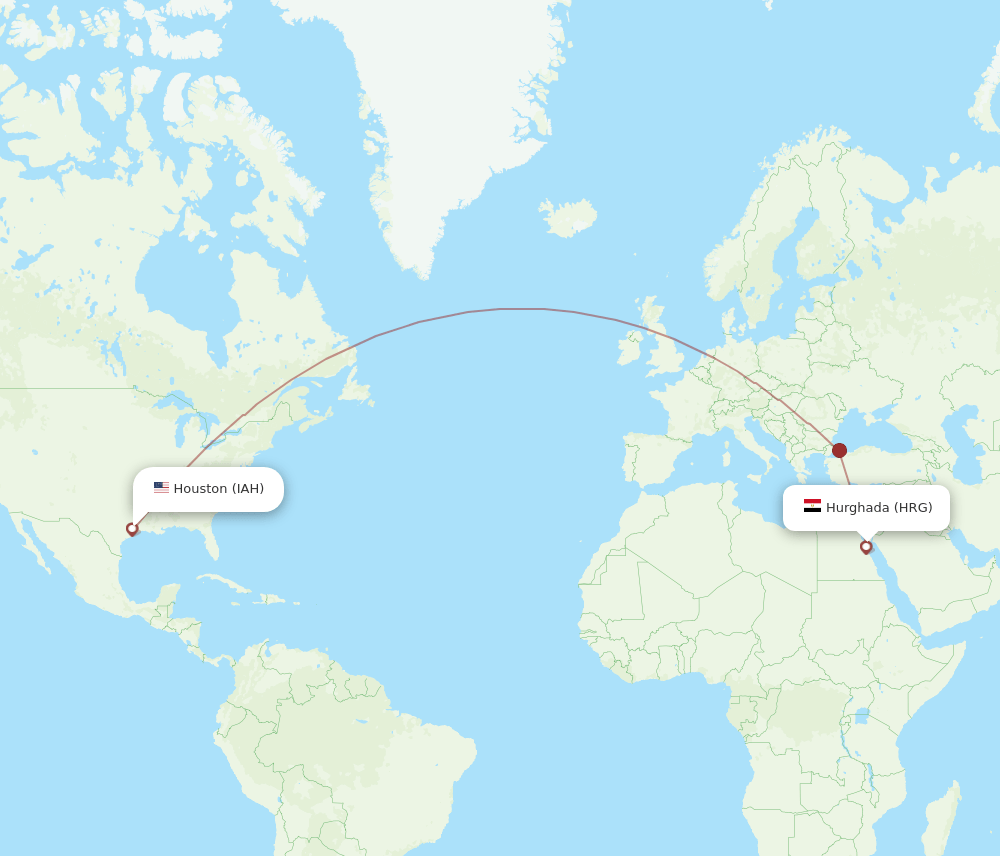 HRG-IAH flight routes