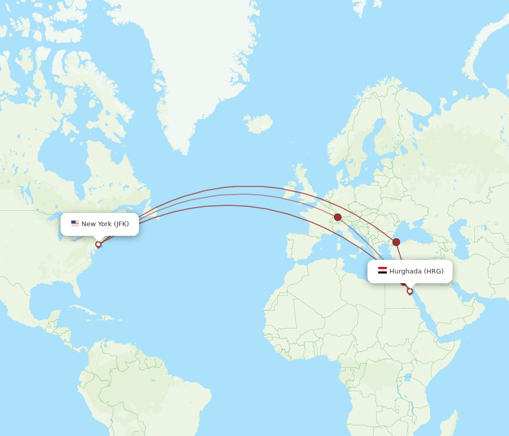 HRG-JFK flight routes