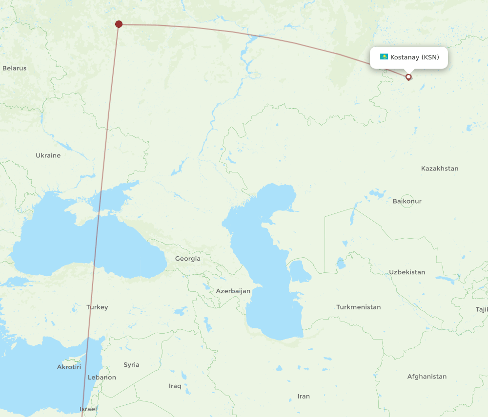 HRG to KSN flights and routes map