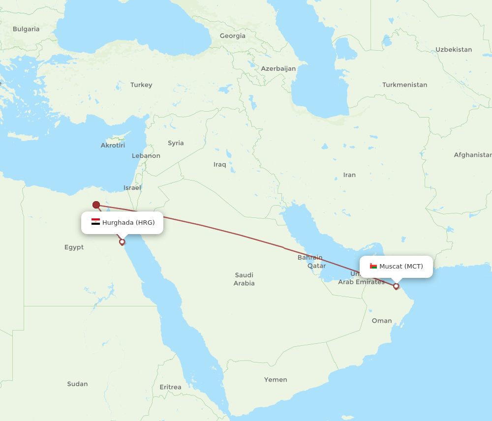 HRG-MCT flight routes