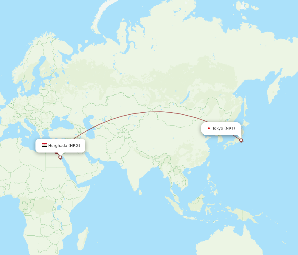 HRG-NRT flight routes