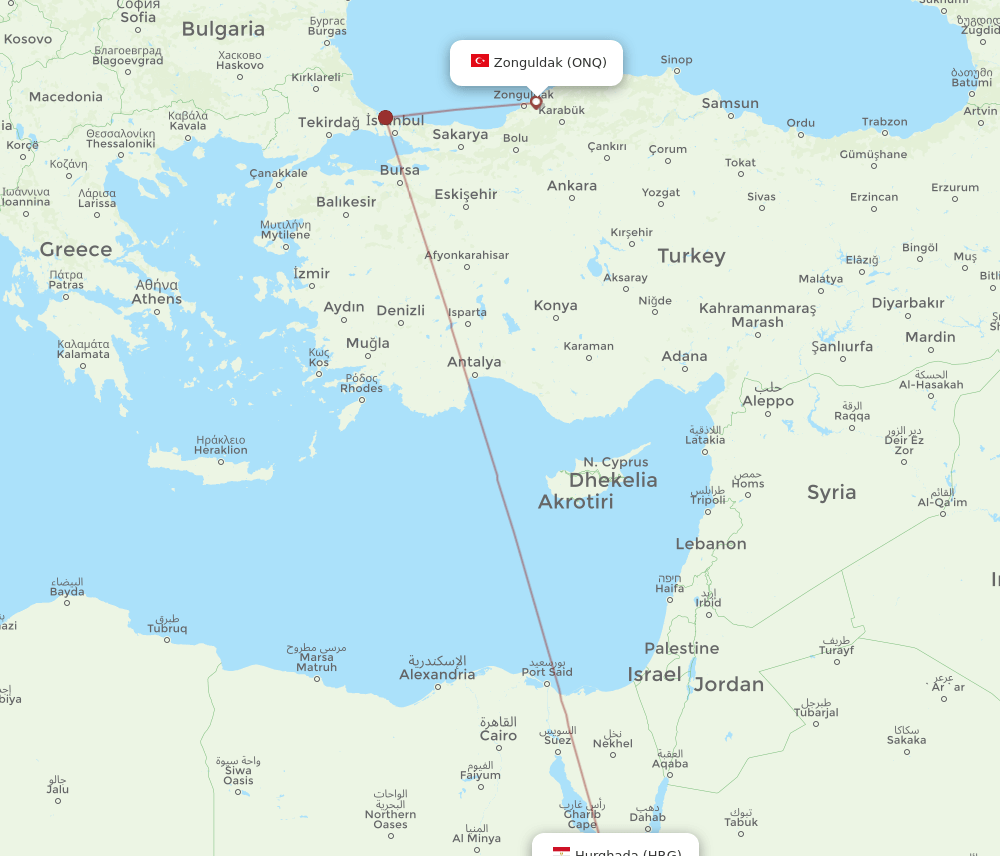 HRG-ONQ flight routes