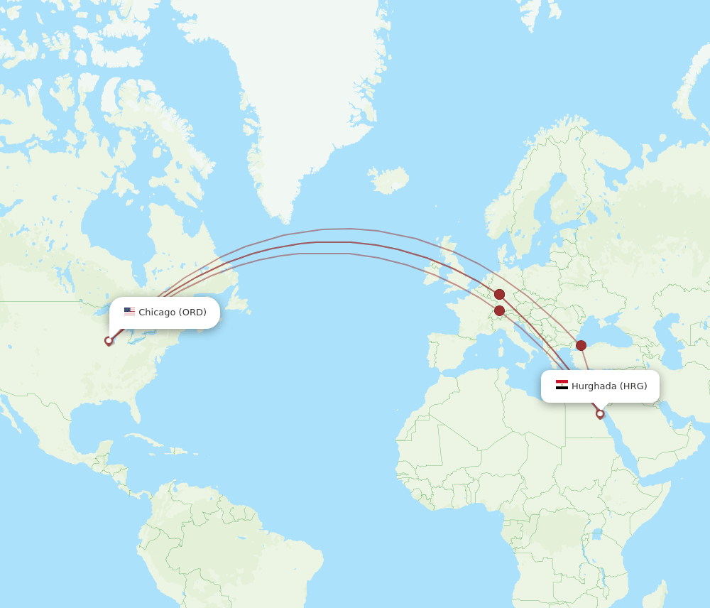 HRG-ORD flight routes