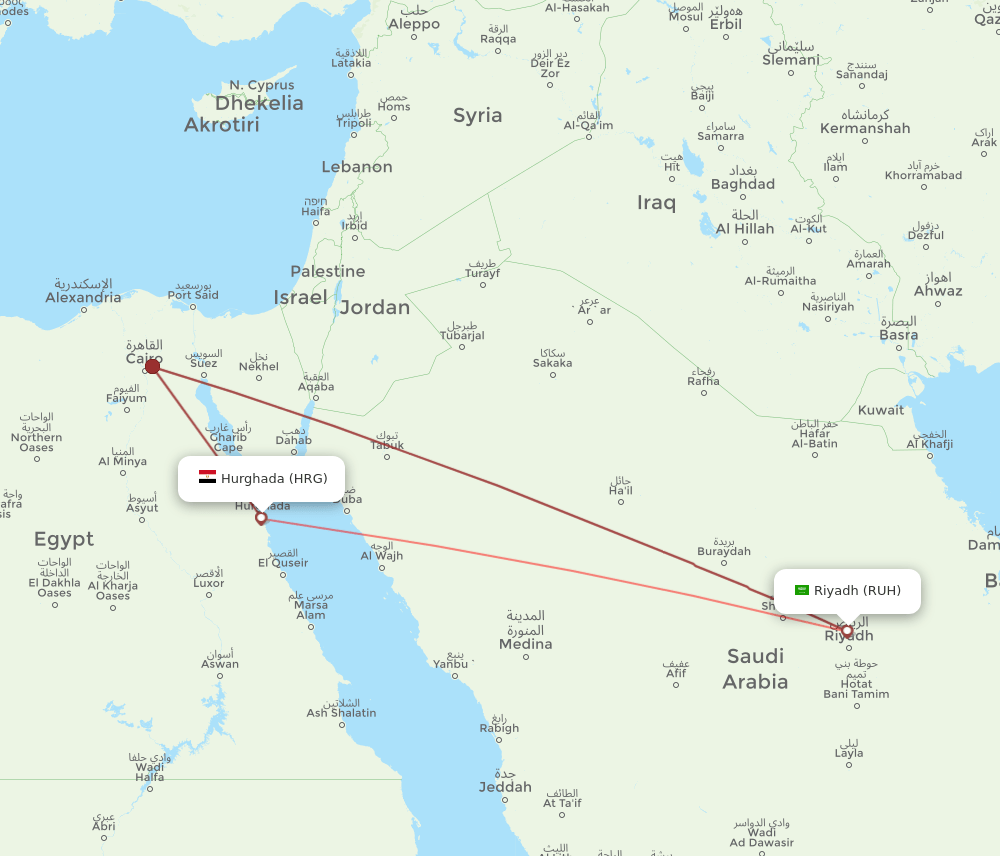 HRG-RUH flight routes