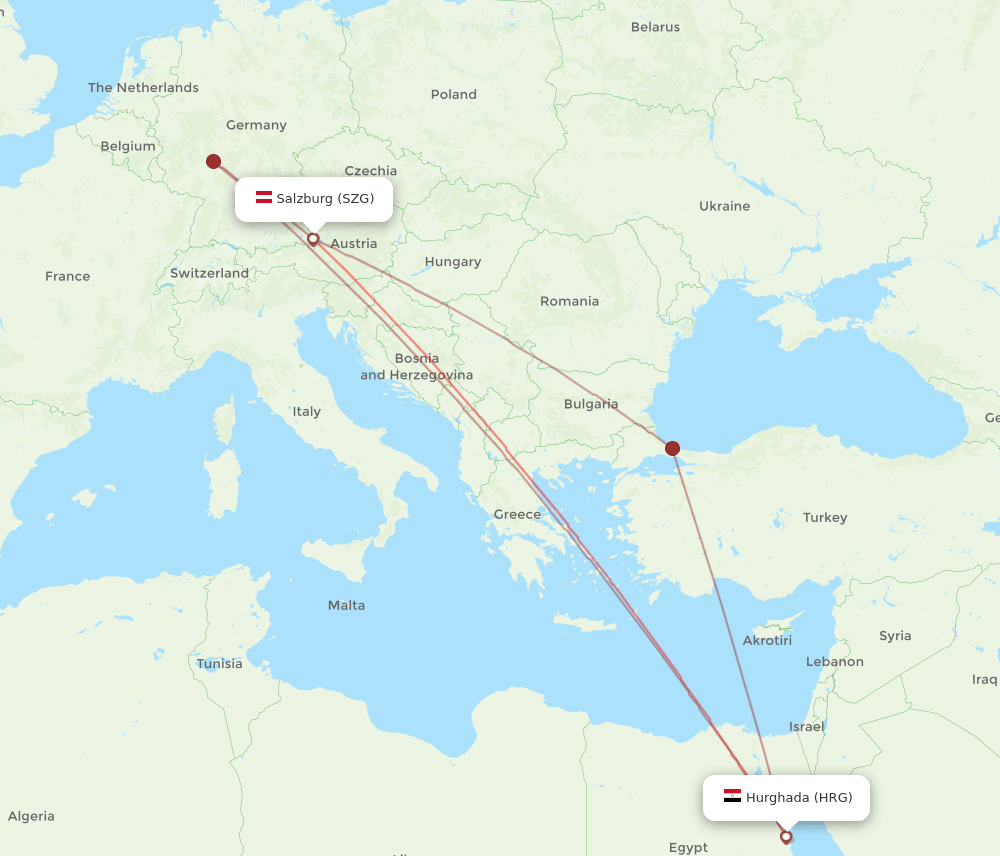 HRG-SZG flight routes