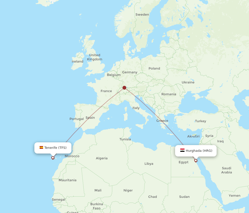 HRG-TFS flight routes