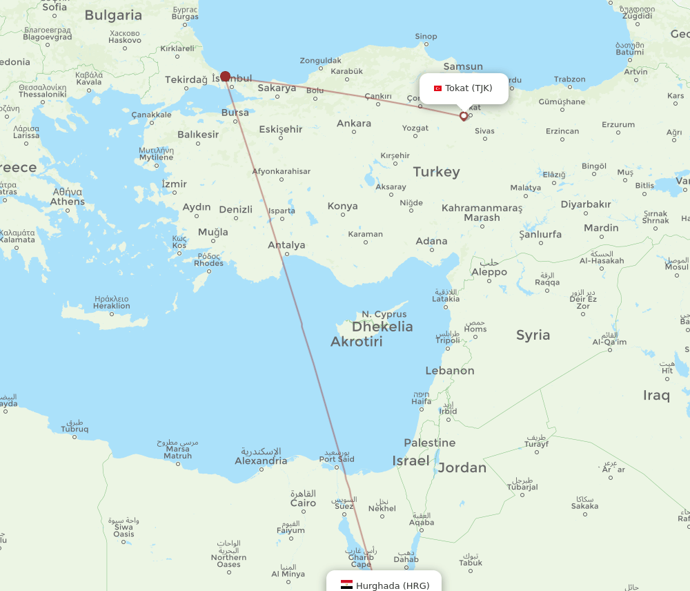 HRG-TJK flight routes