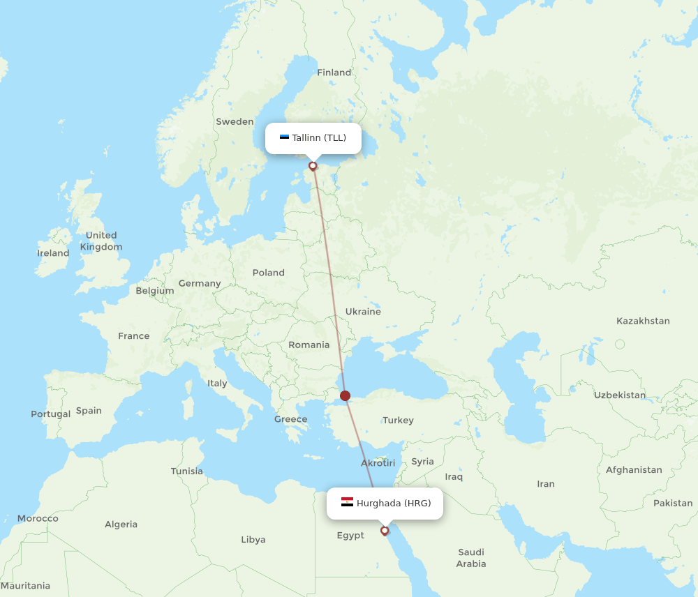 HRG-TLL flight routes