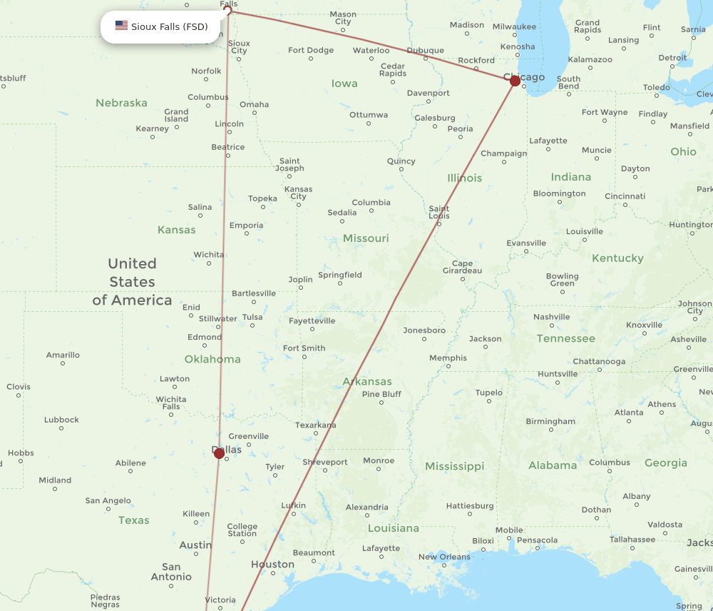HRL-FSD flight routes