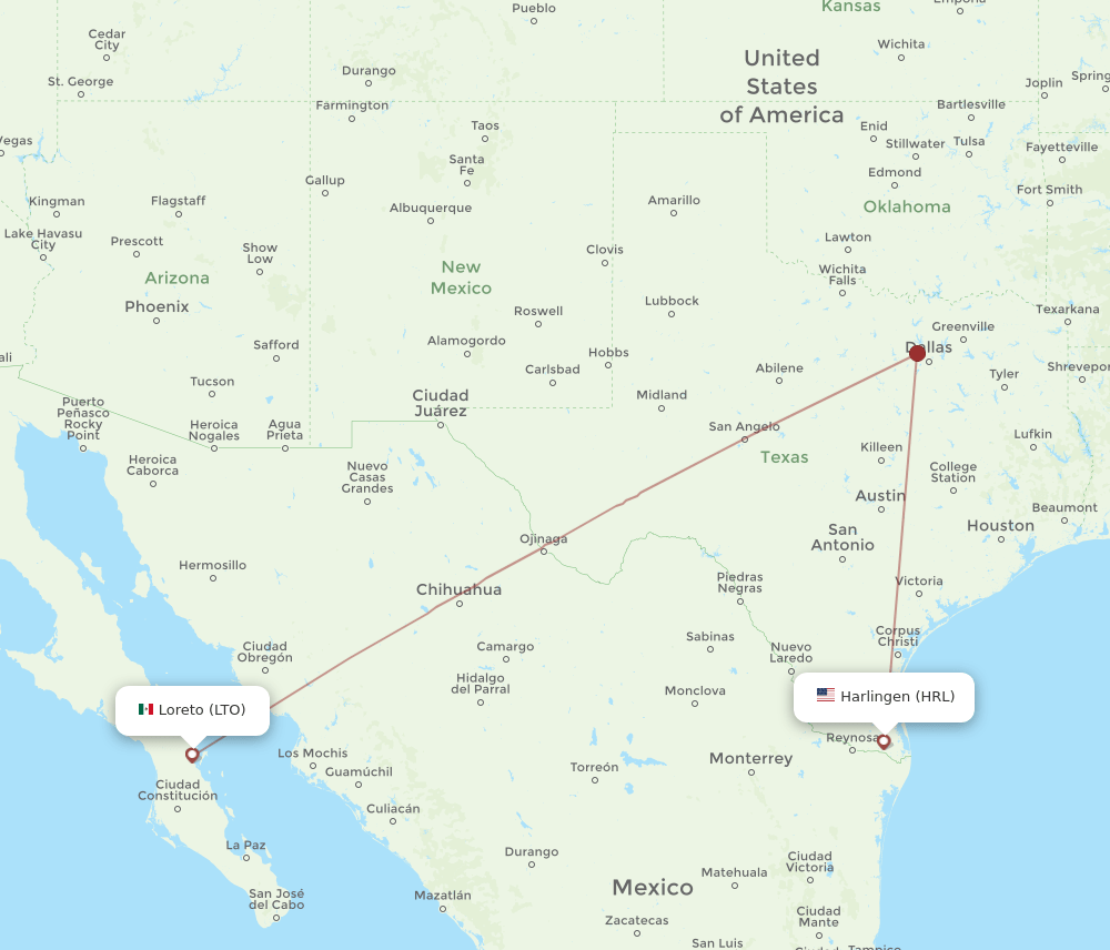 HRL-LTO flight routes