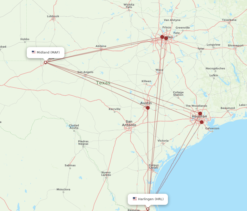 HRL-MAF flight routes