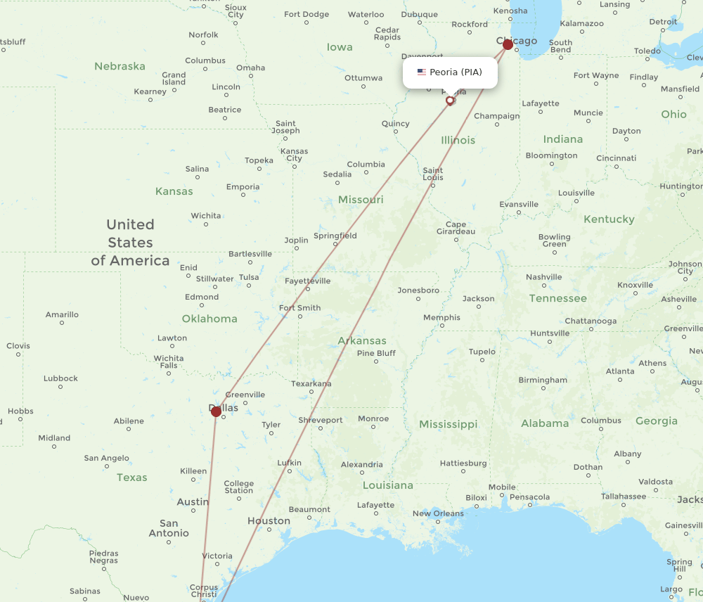 HRL-PIA flight routes