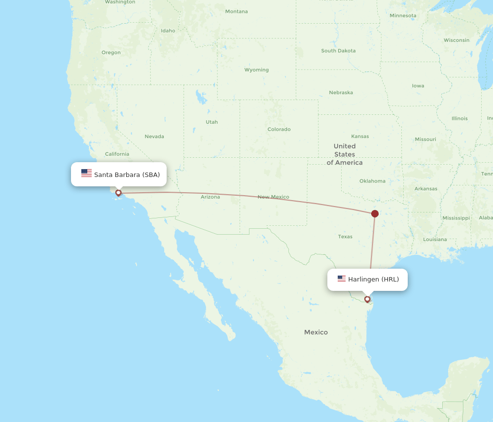 HRL-SBA flight routes