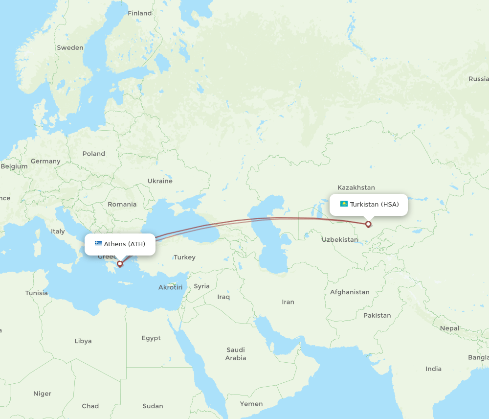 HSA-ATH flight routes