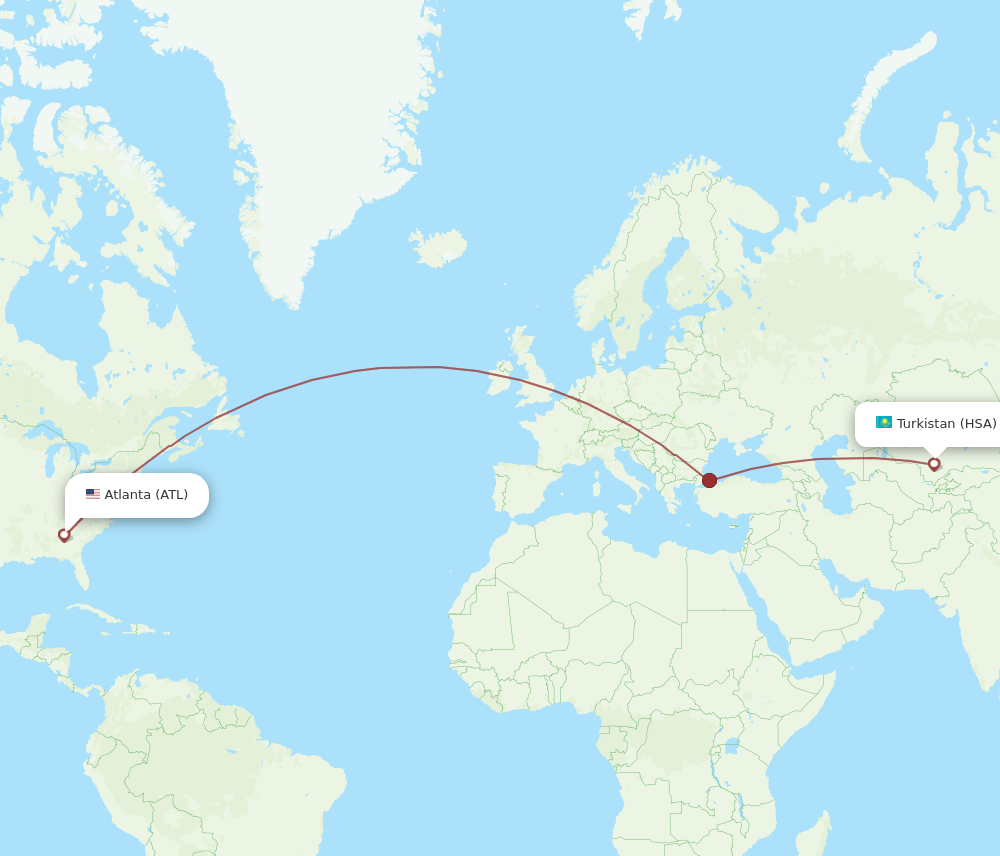 HSA-ATL flight routes