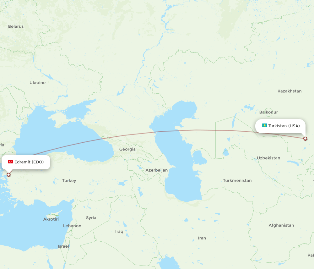 HSA to EDO flights and routes map