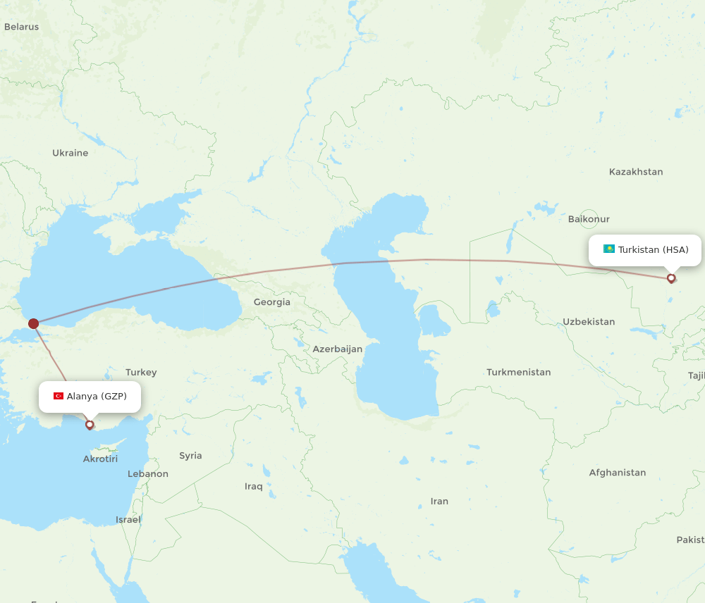 HSA-GZP flight routes