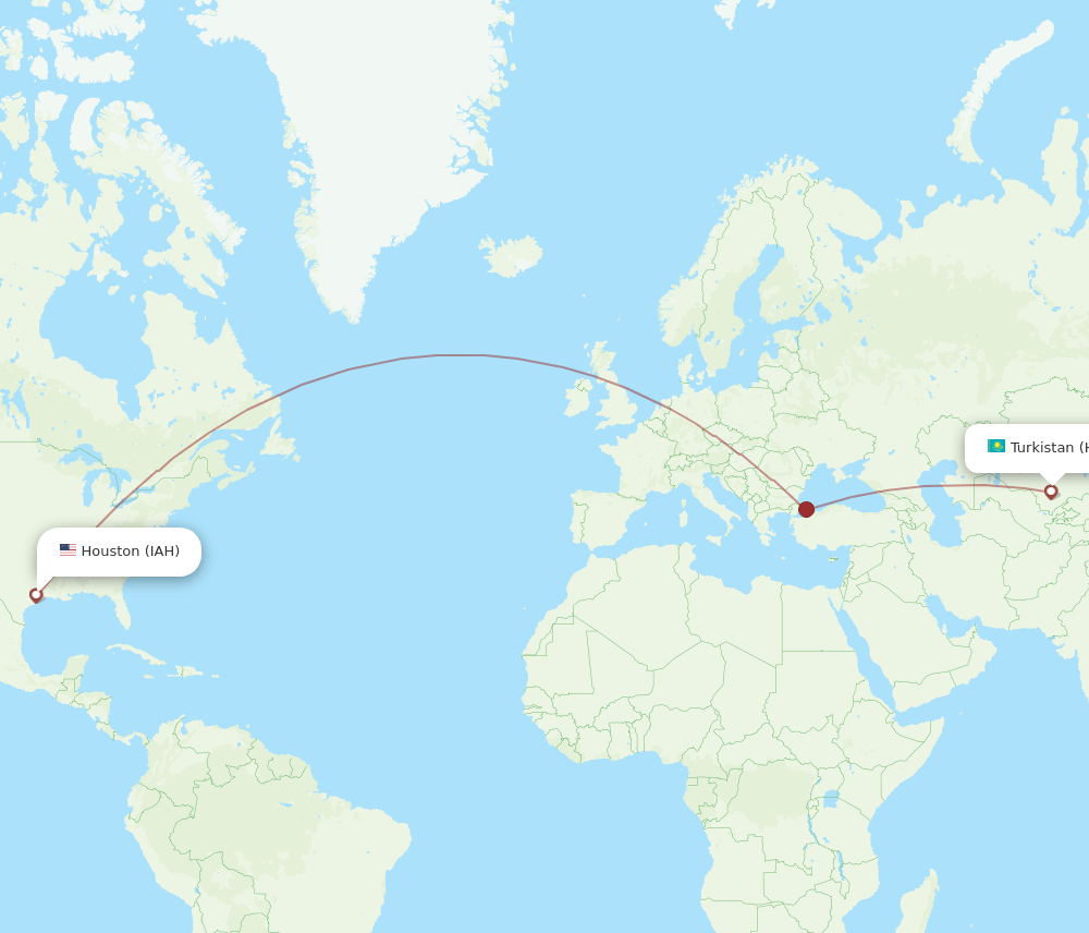 HSA-IAH flight routes