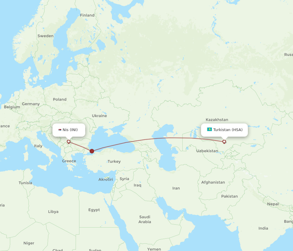 HSA-INI flight routes
