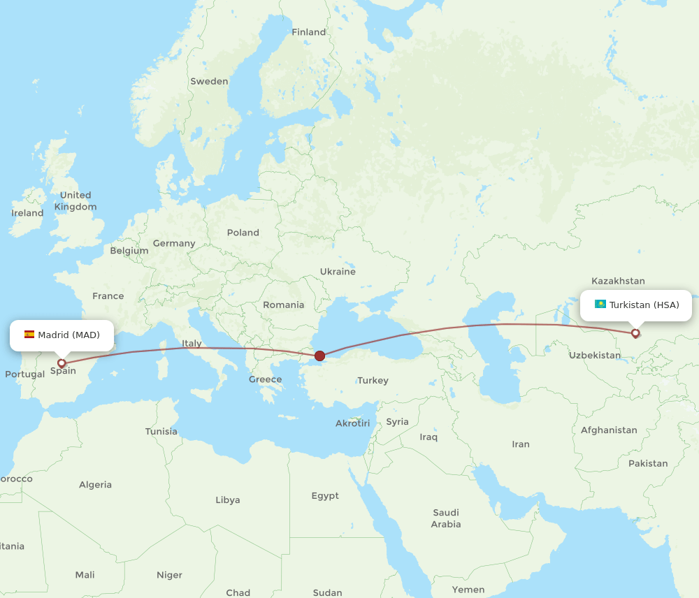 HSA-MAD flight routes