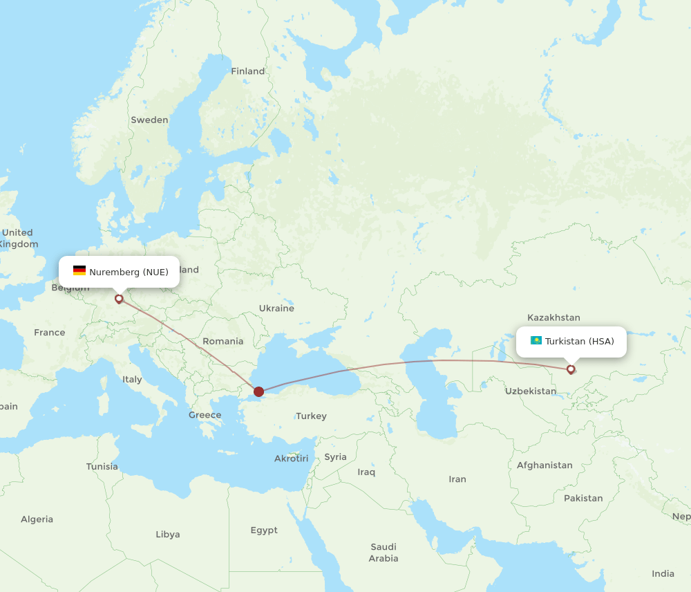 HSA-NUE flight routes