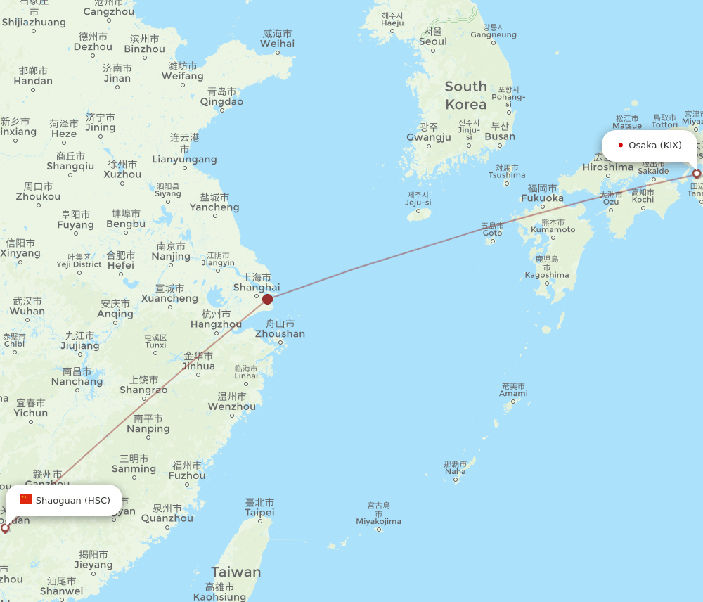 HSC-KIX flight routes