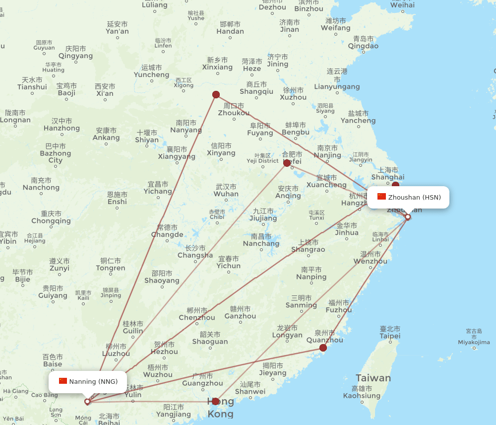 HSN-NNG flight routes