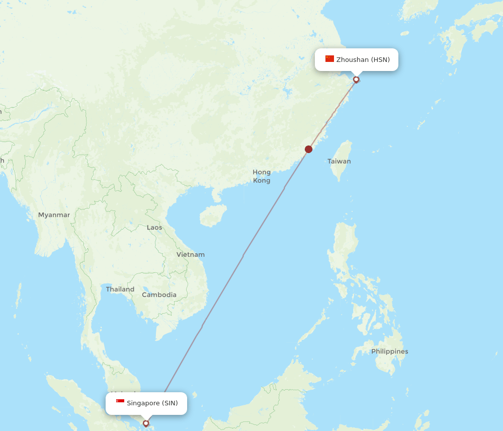 HSN-SIN flight routes