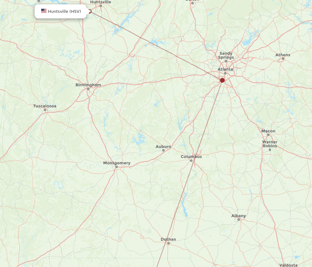 HSV-ECP flight routes