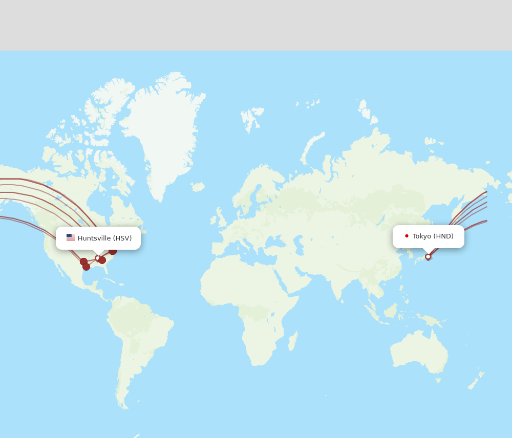 HSV-HND flight routes