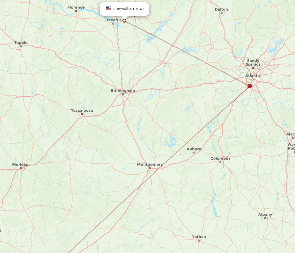 HSV-MOB flight routes